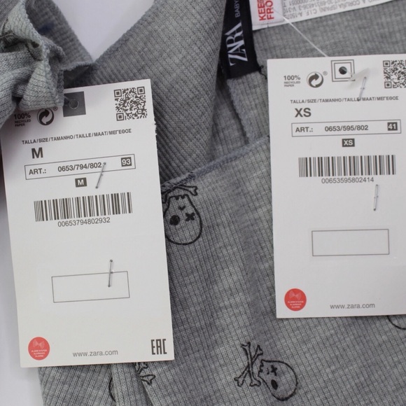 Zara NWT Skull & Bones Print Infinity Scarf - Picture 3 of 4